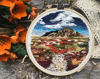 Embroidery Hoop Art, "Skaftafell"