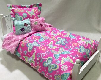 Butterfly 18" Doll Bedding Set Girl Dolls American Made