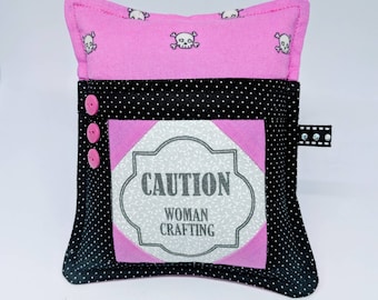 Deluxe Pincushion - Crafty Woman - Handmade - Pincushion with Pocket - Gift for Quilters - Gift for Sewers - Gift for Mom