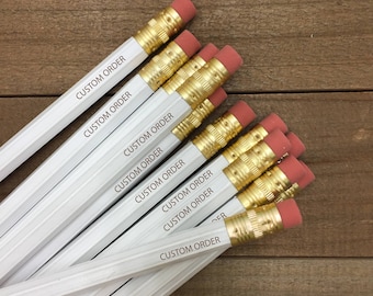 24 Personalized Pencils, Engraved Pencils, Custom Pencils Set, 2 dozen custom pencils