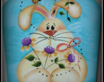 Spring Bunny-Flowers Wood Plaque Home Decor Wall Art