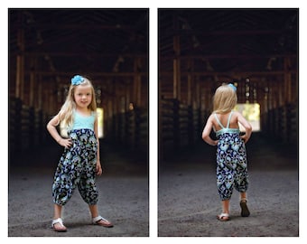 Hummingbird Pantsuit - girls' romper - PDF pattern
