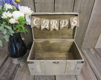 Card chest, card trunk, card holder, wedding card trunk, wedding card chest, vintage wedding decor, card suitcase, gift table decor