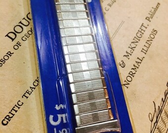 Vintage NOS Crown Stainless Steel Expansion Watch Band 17mm Lug - W105