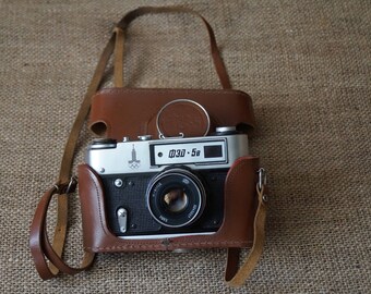 Old cameras Working camera Soviet camera USSR Original Made in USSR Photo camera Gift for him Rare collectibles Black camera Soviet Camera