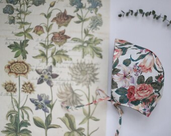 Vintage Floral Bonnet | Modern Bonnet | Floral Baby Bonnet | Toddler bonnet | Floral Sunhat | Baby Bonnet | Vintage Bonnet | Baby Sunhat