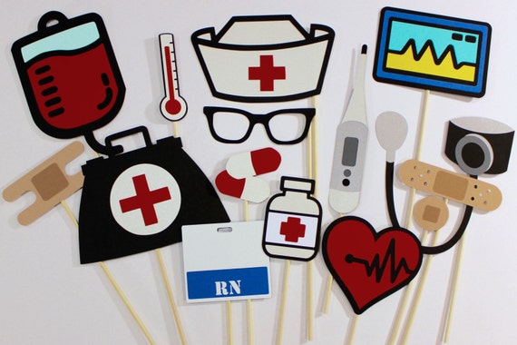 Nurse Photo Booth Props 15 Pc Medical Photobooth Set