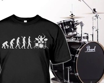 Drums Shirt - Drummer Gifts - Evolution of Drums Tshirt - Drumsticks Mug - Drummer Hoodie - Drums Womens Tee - Up to 5XL Plus Sizes!