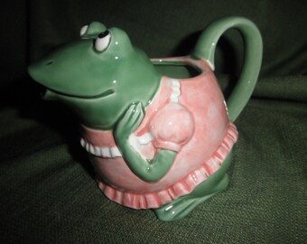 Handcrafted Frog Pitcher by Mary Ann Bar