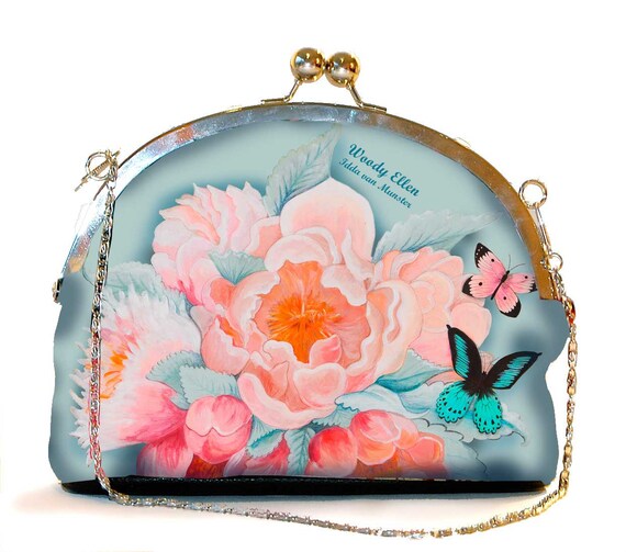 Retro clip purse, Idda, pink clutch bag, birthday gift, gift for her, gift mom, Woody Ellen bag, christmas gifts, valentine gift ideas