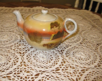 ANTIQUE TEA POT-Hand Painted Made In Japan Japanese Design