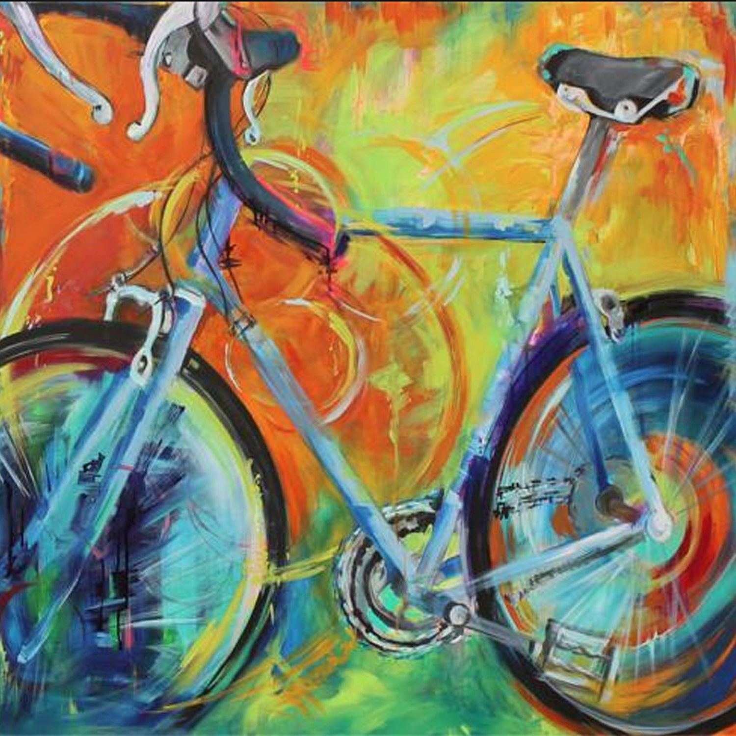 Bicycle Art Pop Art Cycle Art Colorful Bike Bike Painting