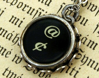 Vintage Typewriter Key Necklace- Atmark