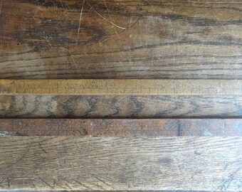 Vintage French yardstick metre stick shopkeeper teacher architects ruler 100 cm scale measure measuring circa 1900-30's / English Shop