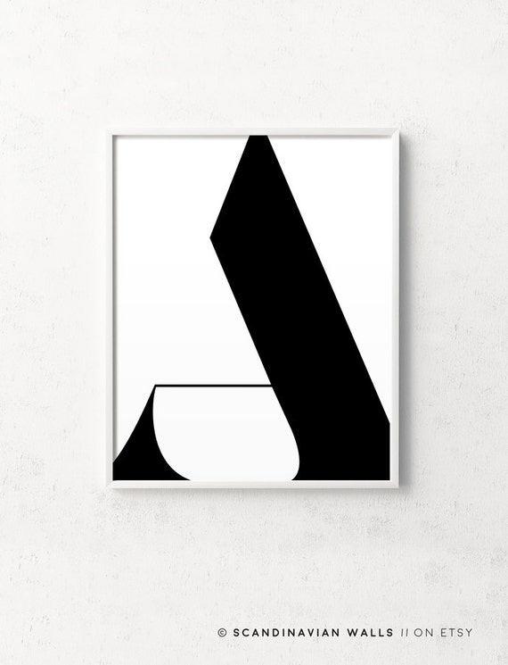 Letter A print typography wall art letter print letter