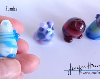 4 ZOMBITS - Choose your WITWIT! Glass Sculpture/Miniature/Mascot/Marker/Pawn made Jenefer Ham Board Game