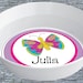 Kids Melamine Bowl, Personalized Snack Bowl for Girls, Custom Melamine Snack Bowl, Butterfly Melamine Bowl, Pink Butterfly, Lollipop Kisses