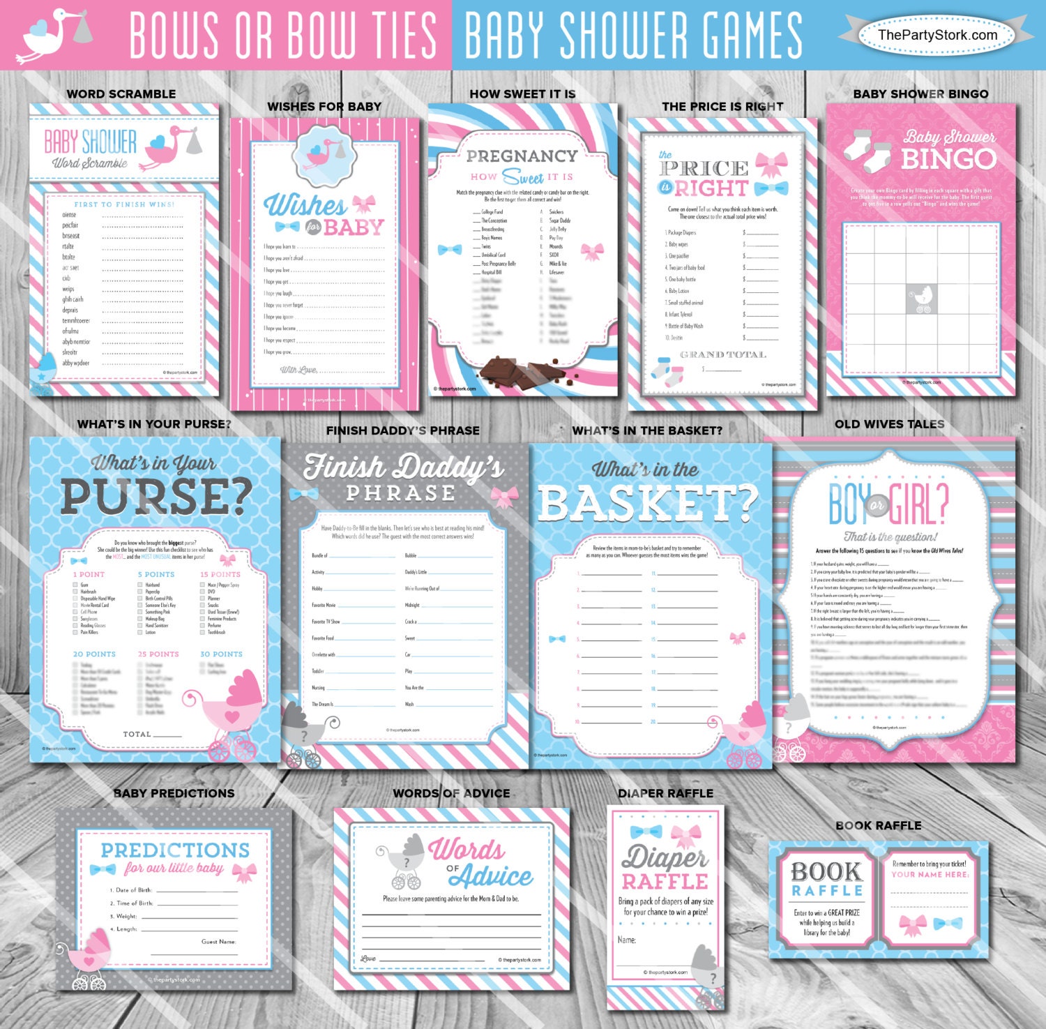 15. Gender Reveal Party Games Bows or Bowties Baby Shower.