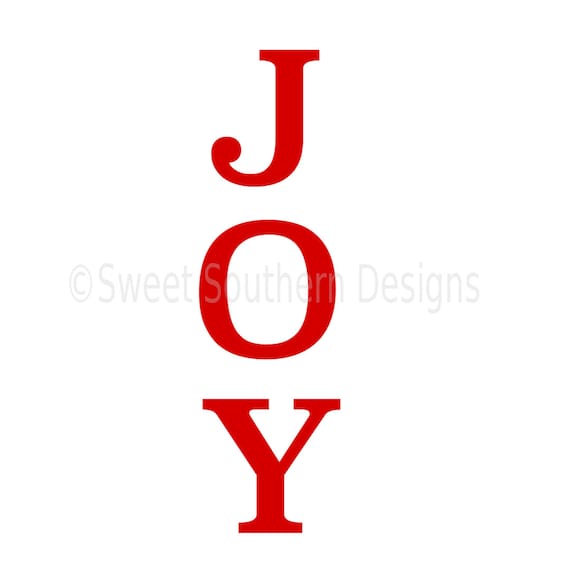 Download JOY christmas holiday vertical SVG instant download design for