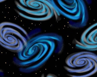 Henry Glass - Starlight - Black Galaxy With Metallic - Fabric by the Yard 1031M-99