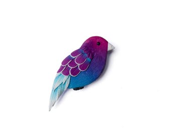 Colorful Handmade Bird Brooch Bird Pin Bird lover gift Handmade gift Bird jewellery Bird brooch pin Birdy Brooch Small present Pin-up brooch