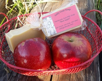 Red Apple Goat Milk Soap- All Natural Soap, Handmade Soap, Homemade Soap, Handcrafted Soap