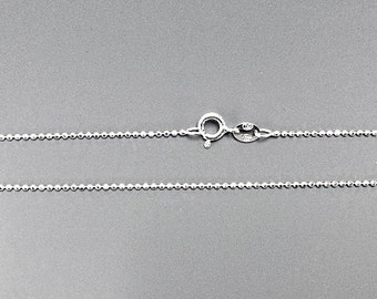 925 Solid Sterling Silver Diamond Cut 1.2mm Bead Chain 16, 18, 20, 24, 30 inch Necklace Made in Italy Marked 925 - SC12BCDXX