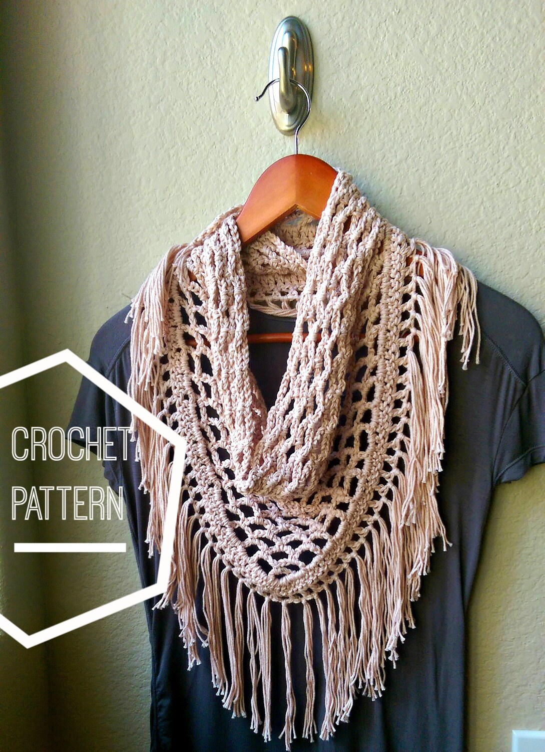 Download Crochet Scarf Pattern ONLY Crochet Triangle Scarf Pattern