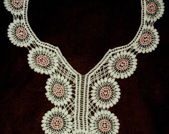crocheted with colorful rhinestones collar