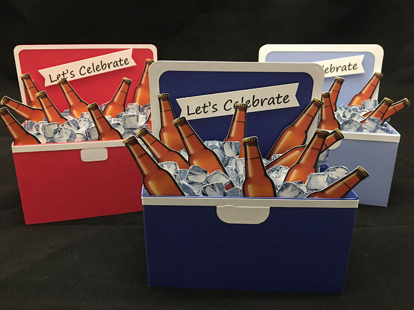 Let's Celebrate Cooler full of beer on ice LARGE Card in a