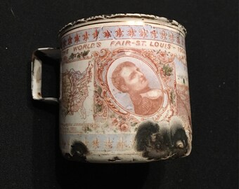 Vintage World's Fair Mug, 1904 World's Fair Memorabilia, The World's Fair St. Louis, 1904 Cup, Louisiana Purchase Exposition 1904