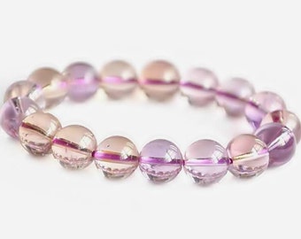 Delicate 10mm Ametrine Bracelet, Purple Stone Bracelet, Bead Bracelet Women, Ametrine Jewelry, Ametrine Crystal Bracelet, Ametrine Beads