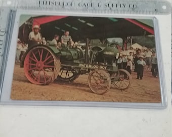 Vintage used waterloo boy tractor Postcard kinzer PA