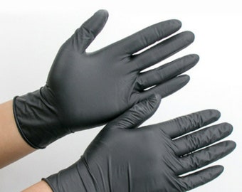 Strong Durable Black Nitrile gloves. Small - X-LARGE available. Medical / Exam grade. Box of 100