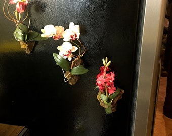 Flower Fridge Magnets - Home Decor - Kitchen Decor - Several Colors - Refrigerator Magnets - Flower Magnets - Rose Fridge Magnets