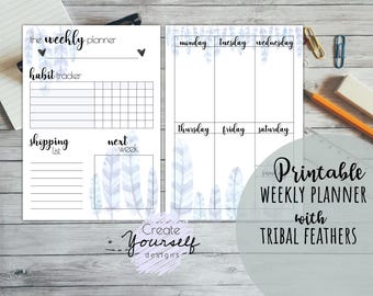 daily planner weekly planner floral background