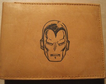 Mankind Wallets Men's Leather RFID Blocking Billfold w/ "Iron Man" Image-Makes a Great Gift!