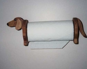 Dachshund paper towel holder handcrafted