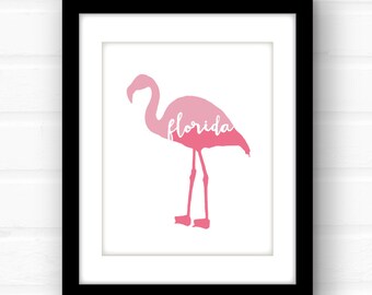 flamingo print | flamingo art | pink flamingo, florida print | florida decor | florida art