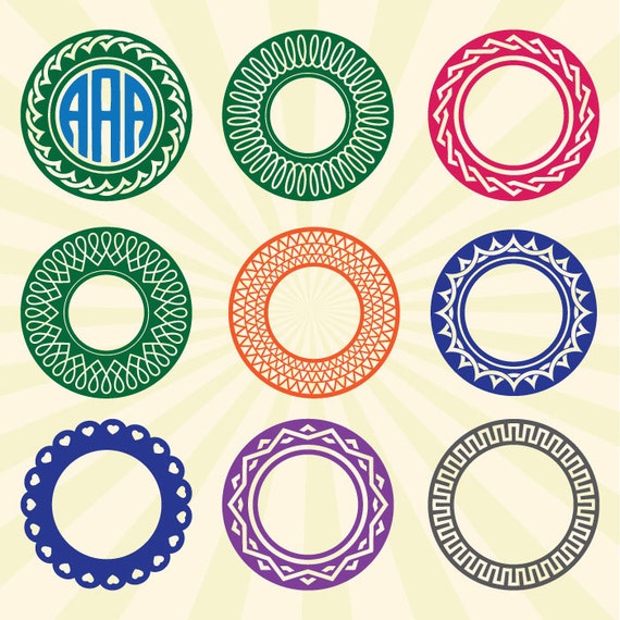 Download Circle Monogram SVG Circle Monogram Frame SVG Cut Files