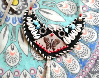 Native Inspired LEATHER NECKLACE ons of a kind