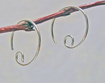 Small Hoop Earrings, Silver Hoop Earrings, 925 Sterling Silver, Simple Modern Earrings, Open Hoop Earrings, Wire Handcrafted Earrings