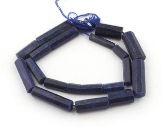 1 Long Strand Lapis Lazuli Faceted Tube Beads Briolettes - Lapis Lazuli Beads 8mmx6mm-26mmx7mm 13 Inches SB4003