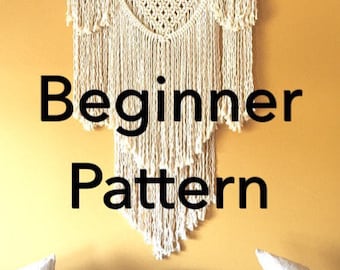 BEAUREGARD Macramé Pattern BEGINNER//Wall Hanging pdf DIY Swag Design Basic Instructions Macrame Fiber Arts Pattern Only