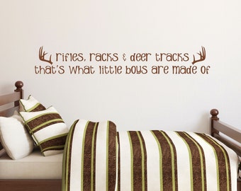 Rifles Racks & Deer Tracks Wall Decal - Little Boys Wall Decal - Hunting Wall Decal - Hunting Decor - Hunting Baby Shower -Baby Boy Nursery