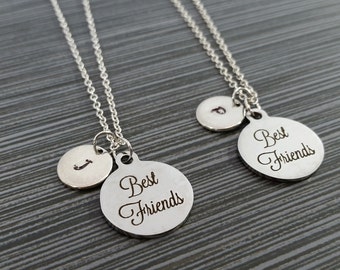 Two Best Friend Necklaces - BFF Necklace - Personalized Necklace - Custom Initial Necklace - Friendship Necklace - Best Friend Gift