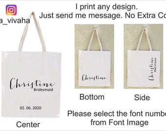 Bridesmaid tote, bridesmaid gift, personalized tote, bridesmaid bag, bridesmaid tote bag, monogrammed tote, tote bag, wedding