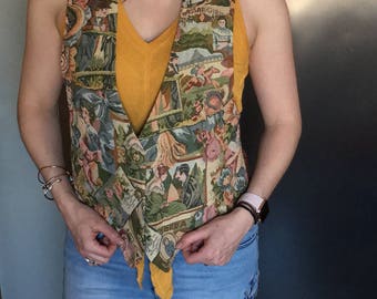 Vintage 80s Tapestry Vest, Vintage Vest