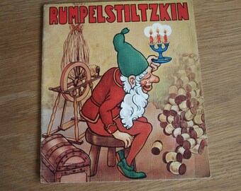 Vintage Rumpelstiltzkin Children’s Book by Saalfield Publishing Co. 1940 – Linen / Linentex Pages