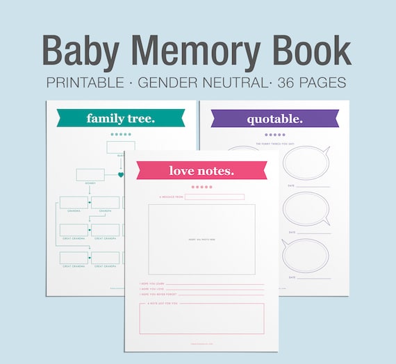 Digital Baby Book Printable Baby Keepsake Journal Baby